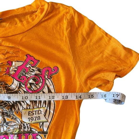 Fashion Nova Eagles California Ripped Fitted Graphic Knot Crop Tee Size Small - Picture 5 of 7